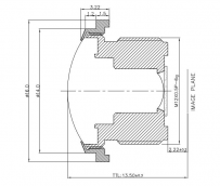 Waterproof lens with large aperture F1.8 and 1/2.8 chip, large angle wide-angle lens 220 degrees LS6139M